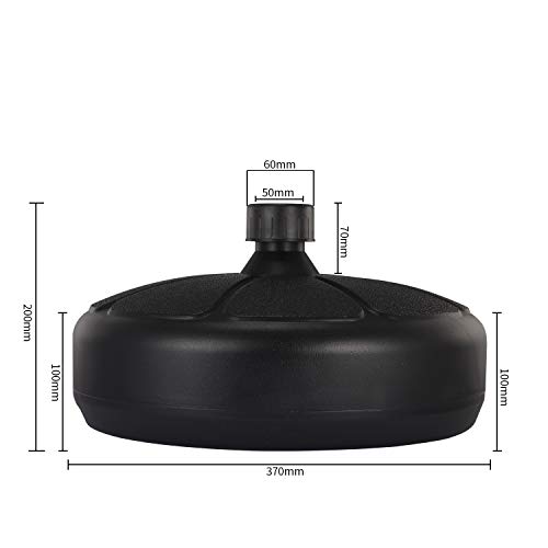 Fillable Patio Umbrella Base Stand, Umbrella Stand Round Base, Water & Sand Filled Parasol Base Pole Holder for Outdoor Lawn Garden Beach - Black