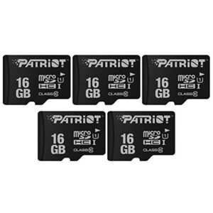patriot lx series micro sd flash memory card 16gb – 5 pack