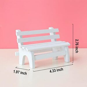 1:6 Scale Miniature Bench Mini Wooden Park Benches Handmade Small Fairy Garden Chair for Crafts Mini House Decoration Photo Props,Pack of 2