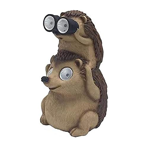 Juliahestia Garden Statues Hedgehog Yard Decor Solar Animal Outdoor Lawn Outside Decorations Patio Ornaments Porch Waterproof Funny Sculptures Cute Figurines Gifts