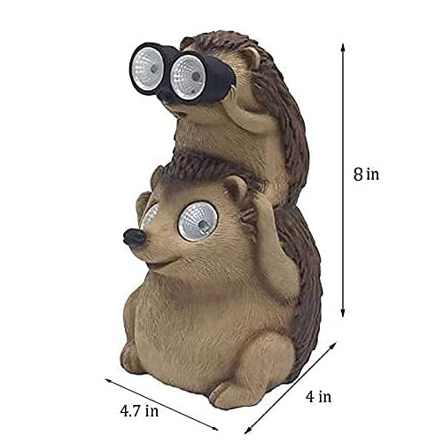 Juliahestia Garden Statues Hedgehog Yard Decor Solar Animal Outdoor Lawn Outside Decorations Patio Ornaments Porch Waterproof Funny Sculptures Cute Figurines Gifts