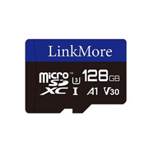 linkmore 128gb micro sdxc card, a1, uhs-i, u3, v30, class 10 compatible, read speed up to 95 mb/s,write speed up to 50 mb/s, sd adapter included