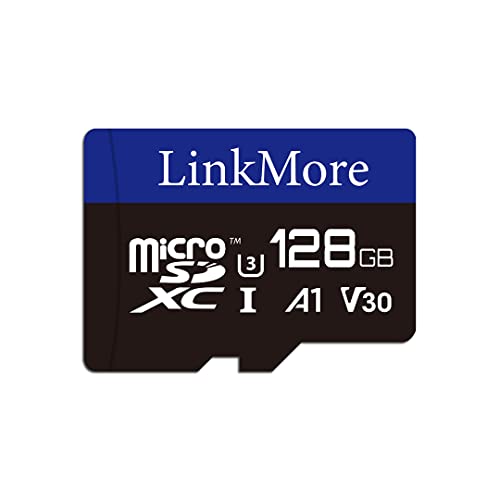 LinkMore 128GB Micro SDXC Card, A1, UHS-I, U3, V30, Class 10 Compatible, Read Speed Up to 95 MB/s,Write Speed Up to 50 MB/s, SD Adapter Included