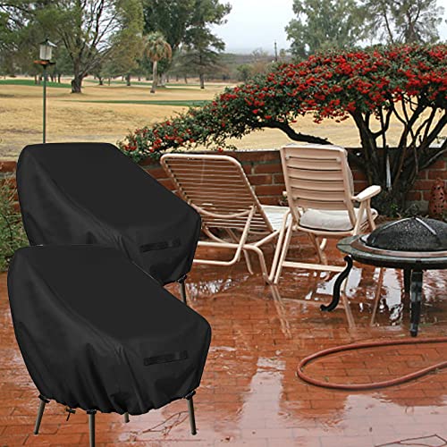Timisea Waterproof Patio Chair Covers,Patio Seat Covers, Lounge Deep Seat Lounge Chair Dining Chair Cover,Garden Chair Covers,Heavy Duty Outdoor Chair Cover for Balcony 35" W x 38" D x 30" H (2 pcs)