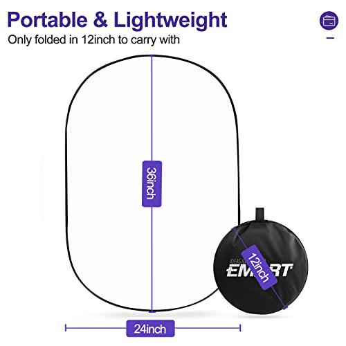 EMART 24'' x 36'' (60 x 90cm) Light Reflectors 5-in-1 Photo Collapsible Photography Reflector Large Oval Portable Collapsible Light Reflector Photography Panel for Studio Video