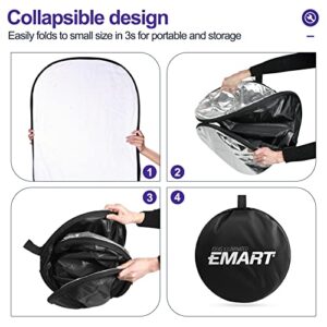 EMART 24'' x 36'' (60 x 90cm) Light Reflectors 5-in-1 Photo Collapsible Photography Reflector Large Oval Portable Collapsible Light Reflector Photography Panel for Studio Video