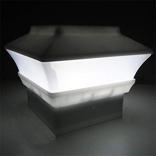 iGlow 12 Pack White Outdoor Garden 4 x 4 Solar LED Post Deck Cap Square Fence Light Landscape Lamp PVC Vinyl Plastic