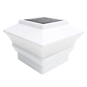 iGlow 12 Pack White Outdoor Garden 4 x 4 Solar LED Post Deck Cap Square Fence Light Landscape Lamp PVC Vinyl Plastic