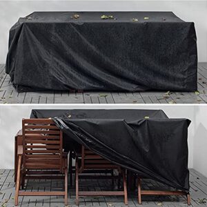 Outdoor Furniture Covers Waterproof Table 47x47x29in, Outdoor Furniture Covers for Winter, Patio Furniture Covers Set, Rectangular, All Weather, Thickened, Black