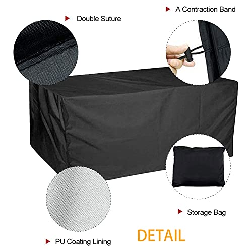 Outdoor Furniture Covers Waterproof Table 47x47x29in, Outdoor Furniture Covers for Winter, Patio Furniture Covers Set, Rectangular, All Weather, Thickened, Black