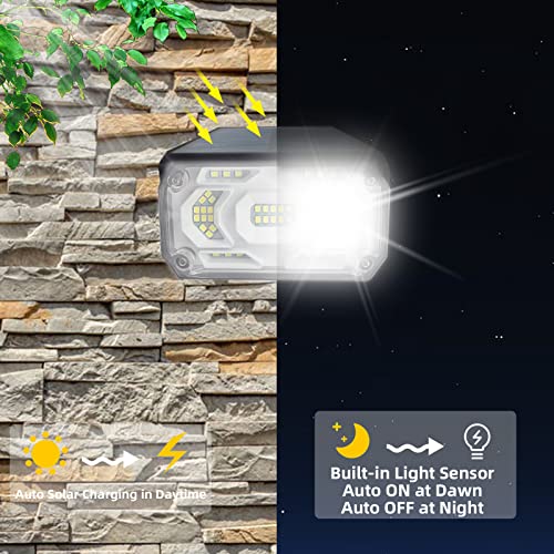 VERCIFO Solar Spot Lights Outdoor, 46LED Bright Solar Spotlight, IP65 Waterproof Solar Landscape Lights, Auto On/Off 3 Brightness Modes Solar Outdoor Lights for Garden Walkway 2 Pack Cold White