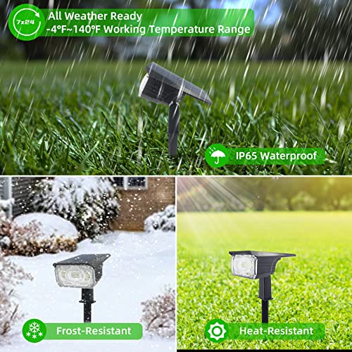 VERCIFO Solar Spot Lights Outdoor, 46LED Bright Solar Spotlight, IP65 Waterproof Solar Landscape Lights, Auto On/Off 3 Brightness Modes Solar Outdoor Lights for Garden Walkway 2 Pack Cold White