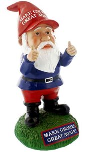 gnometastic make gnomes great again garden gnome statue, 9.5 inches – indoor or outdoor funny garden gnomes and lawn decoration,