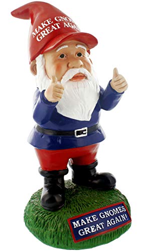 Gnometastic Make Gnomes Great Again Garden Gnome Statue, 9.5 Inches - Indoor or Outdoor Funny Garden Gnomes and Lawn Decoration,