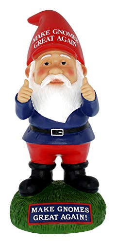 Gnometastic Make Gnomes Great Again Garden Gnome Statue, 9.5 Inches - Indoor or Outdoor Funny Garden Gnomes and Lawn Decoration,