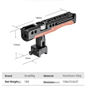 SMALLRIG Camera NATO Handle Top Handle Grip with Anti-Off Designed Cold Shoe Mount and Built-in Hex Spanner for DSLR Camera, Camera Cage - HTN2362