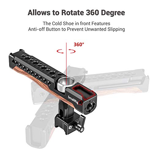 SMALLRIG Camera NATO Handle Top Handle Grip with Anti-Off Designed Cold Shoe Mount and Built-in Hex Spanner for DSLR Camera, Camera Cage - HTN2362