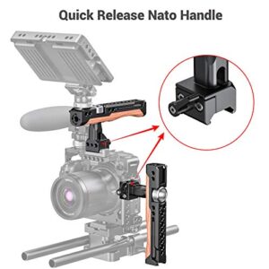 SMALLRIG Camera NATO Handle Top Handle Grip with Anti-Off Designed Cold Shoe Mount and Built-in Hex Spanner for DSLR Camera, Camera Cage - HTN2362