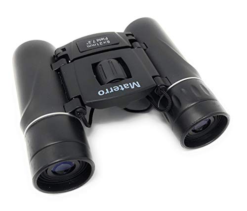 Materro High-Powered 8x21 Compact Binoculars for Adults and Kids, Waterproof, Durable, Folds to Fit in Your Pocket