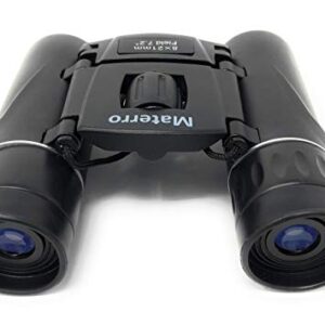 Materro High-Powered 8x21 Compact Binoculars for Adults and Kids, Waterproof, Durable, Folds to Fit in Your Pocket