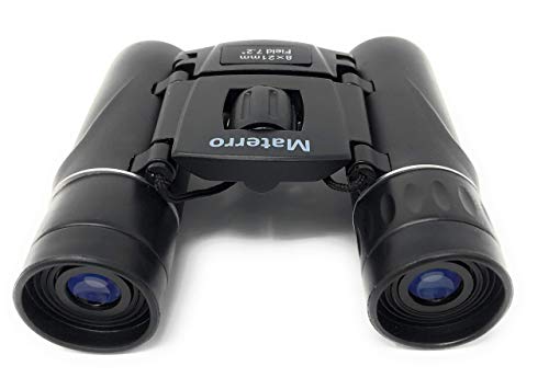 Materro High-Powered 8x21 Compact Binoculars for Adults and Kids, Waterproof, Durable, Folds to Fit in Your Pocket