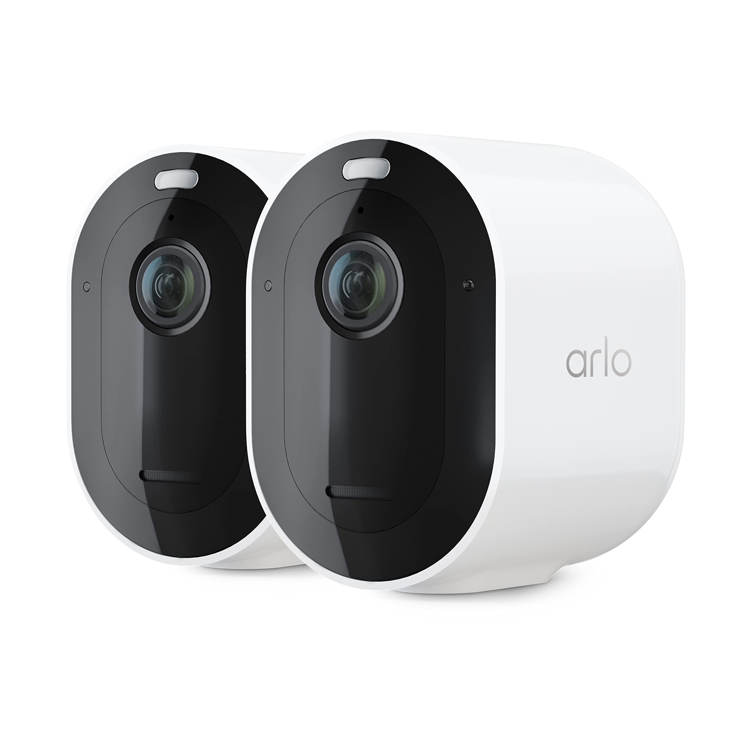 Arlo Pro 4 Spotlight Camera - 2 Pack - Wireless Security, 2K Video & HDR, Color Night Vision, 2 Way Audio, Wire-Free, Direct to WiFi No Hub Needed, White - VMC4250P