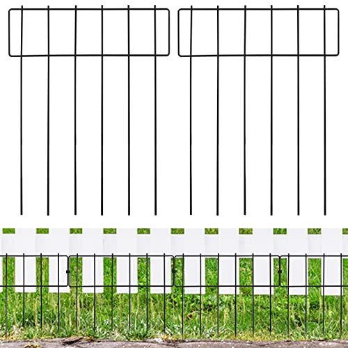 MZYOUHUO 9 Packs Animal Barrier Fence - No Dig Bottom Fence Barrier Rustproof Metal Wire for Dog Rabbits Ground Stakes Defense and Outdoor Patio,17 in(H) X 9.7 Ft(L)