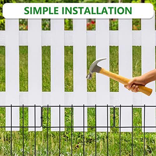 MZYOUHUO 9 Packs Animal Barrier Fence - No Dig Bottom Fence Barrier Rustproof Metal Wire for Dog Rabbits Ground Stakes Defense and Outdoor Patio,17 in(H) X 9.7 Ft(L)