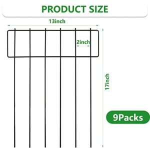 MZYOUHUO 9 Packs Animal Barrier Fence - No Dig Bottom Fence Barrier Rustproof Metal Wire for Dog Rabbits Ground Stakes Defense and Outdoor Patio,17 in(H) X 9.7 Ft(L)