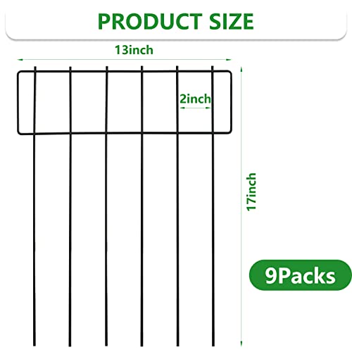 MZYOUHUO 9 Packs Animal Barrier Fence - No Dig Bottom Fence Barrier Rustproof Metal Wire for Dog Rabbits Ground Stakes Defense and Outdoor Patio,17 in(H) X 9.7 Ft(L)