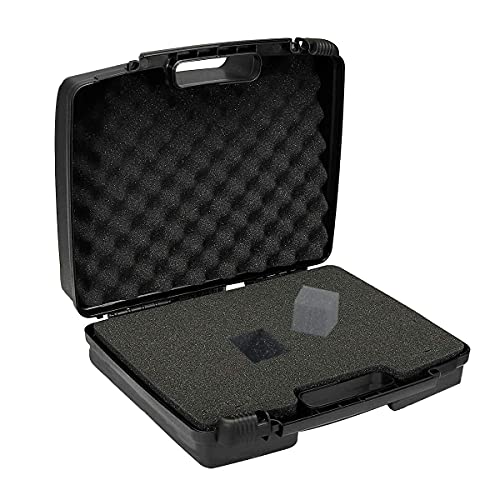 AOOCY Small Hard Carrying Case with Pluck Foam Interior for iPhone, GoPro, Camera, and More- 14 x 10.4 x 3.5 Inches, Black