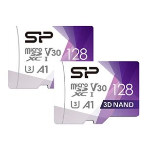 silicon power 2-pack 128gb micro sd card u3 nintendo-switch compatible, sdxc microsdxc high speed microsd memory card with adapter
