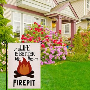 Ogiselestyle Life is Better by The Firepit Garden Flag Vertical Double Sided, Camper Yard Outdoor Decoration 12.5 x 18 Inch