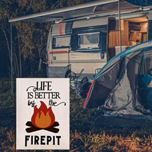 Ogiselestyle Life is Better by The Firepit Garden Flag Vertical Double Sided, Camper Yard Outdoor Decoration 12.5 x 18 Inch