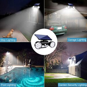 Ollivage Solar Lights Outdoor, Motion Sensor Security Lights Solar Wall Lights with Dual Head Spotlights 30 LED Waterproof 360° Adjustable Solar Motion Lights Outdoor for Garden Garage Patio, 1 Pack