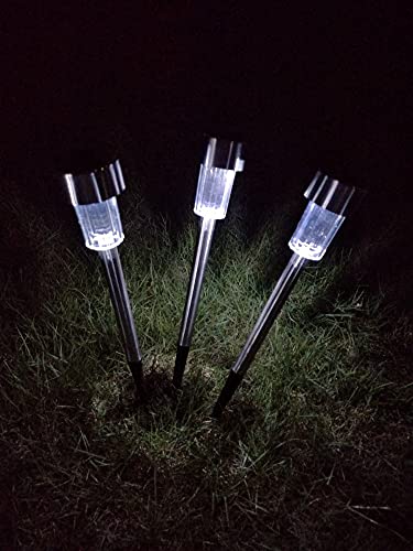 Solar Outdoor Lights 10 Pack, Solar Garden Lights Solar Powered Waterproof Landscape Path Lights Stainless Steel LED Outdoor Lights Solar for Walkway Yard Backyard Lawn Patio Driveway Decorative