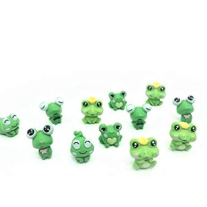 12 Pcs Resin Mini Frogs Cute Frog Miniature Figurines Animals Model Fairy Garden Miniature Moss Landscape DIY Terrarium Crafts Ornament Accessories for Home Décor (12 Pcs)