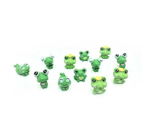 12 Pcs Resin Mini Frogs Cute Frog Miniature Figurines Animals Model Fairy Garden Miniature Moss Landscape DIY Terrarium Crafts Ornament Accessories for Home Décor (12 Pcs)