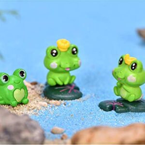 12 Pcs Resin Mini Frogs Cute Frog Miniature Figurines Animals Model Fairy Garden Miniature Moss Landscape DIY Terrarium Crafts Ornament Accessories for Home Décor (12 Pcs)