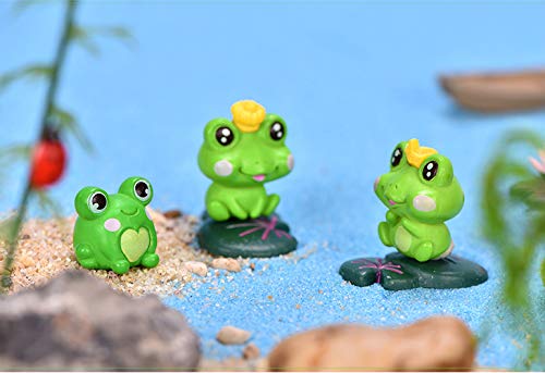 12 Pcs Resin Mini Frogs Cute Frog Miniature Figurines Animals Model Fairy Garden Miniature Moss Landscape DIY Terrarium Crafts Ornament Accessories for Home Décor (12 Pcs)