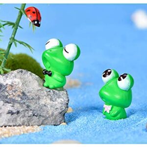 12 Pcs Resin Mini Frogs Cute Frog Miniature Figurines Animals Model Fairy Garden Miniature Moss Landscape DIY Terrarium Crafts Ornament Accessories for Home Décor (12 Pcs)