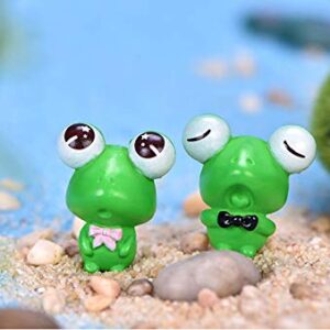 12 Pcs Resin Mini Frogs Cute Frog Miniature Figurines Animals Model Fairy Garden Miniature Moss Landscape DIY Terrarium Crafts Ornament Accessories for Home Décor (12 Pcs)