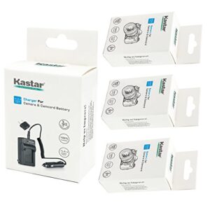 Kastar Battery (3-Pack) and Charger Kit for Canon NB-4L, CB-2LV work with Canon PowerShot SD40, SD30, SD200, SD300, SD400, SD430, SD450, SD600, SD630, SD750, SD780 IS, SD940 IS, SD960 IS, SD1000, SD1100 IS, SD1100 IS, SD1400 IS, TX1, ELPH 100 HS, ELPH 300