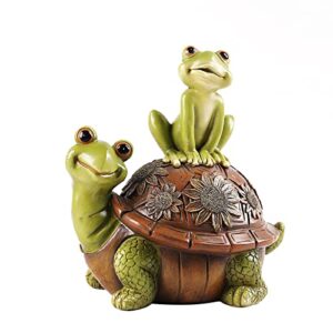 wowvip frog garden statues decor outdoor, resin couple frogs garden animal statue waterproof, outside frog figurines for yard patio lawn decorations