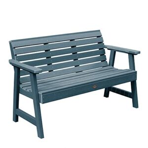 highwood weatherly garden bench, 5 feet, nantucket blue