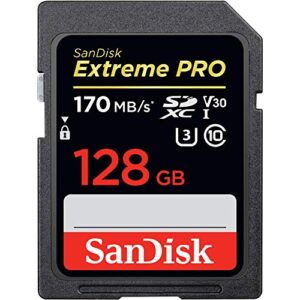 sandisk 128gb extreme pro sdxc uhs-i card – c10, u3, v30, 4k uhd, sd card – sdsdxxy-128g-gn4in