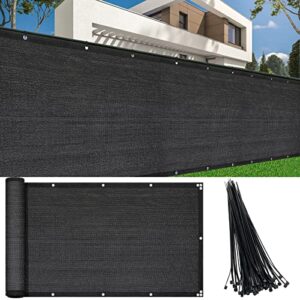 6’x50′ privacy screen fence, cover fabric shade tarp netting mesh cloth – commercial grade 170 gsm, fencing mesh shade net cover for wall garden yard backyard indoor outdoor home decoration(black)