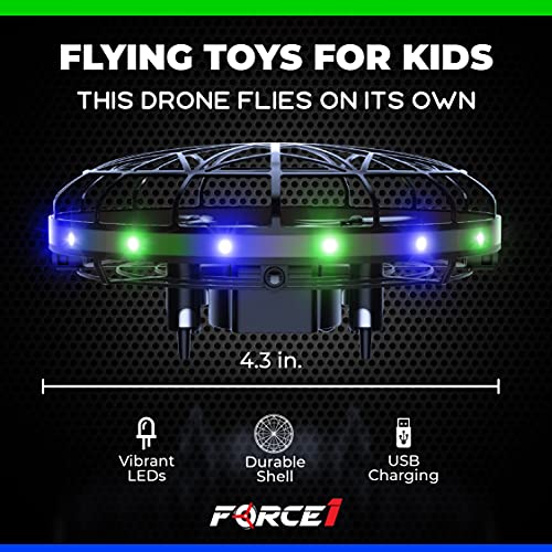 Force1 Scoot LED Hand Operated Drone for Kids or Adults - Hands Free Motion Sensor Mini Drone, Easy Indoor Small UFO Toy Flying Ball Drone Toy for Boys and Girls (Green/Blue)