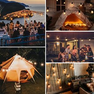 LangPlus+ 24.6Ft USB Powered Outdoor String Lights with 10 pcs Waterproof & Shatterproof S14 LED Bulbs, Lightweight Dimmable Garden Festoon String Lights for Camping BBQ Christmas Party