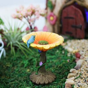 nw wholesaler 2.5 inch miniature fairy garden flower birdbath – supplies, furniture, tools, animals and accessories for fairy gardens